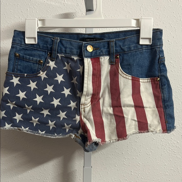Forever 21 Pants - Forever 21 Patriotic Star and Stripe Jean Shorts